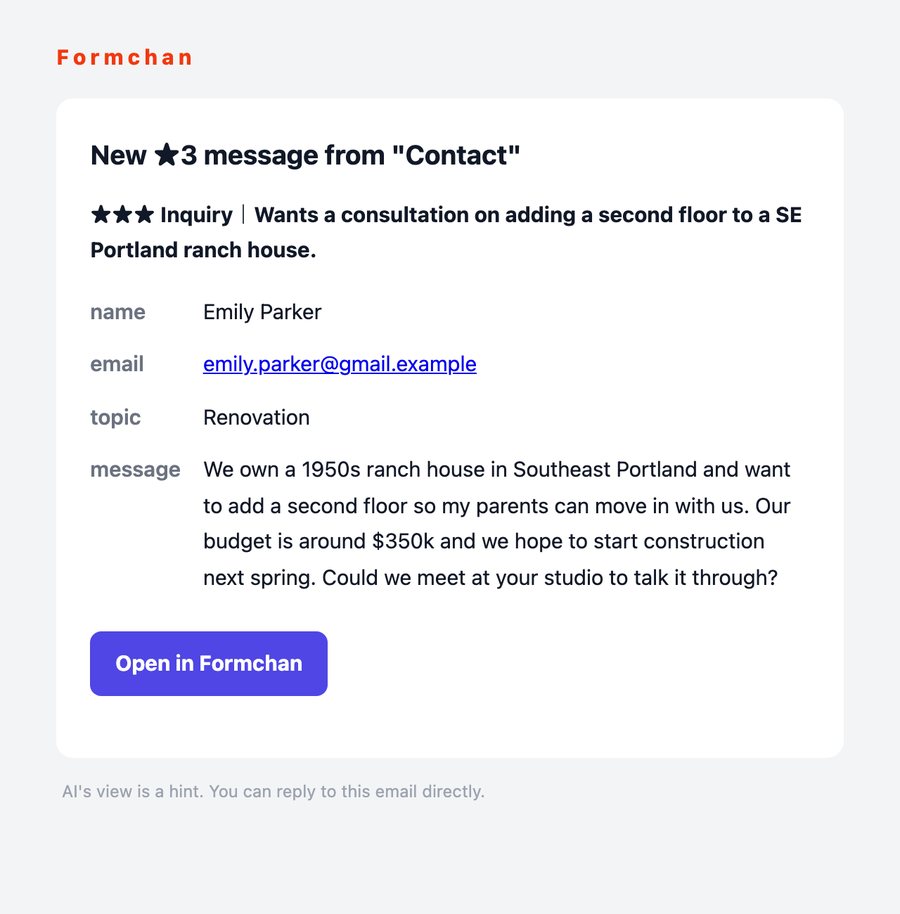 Email notification for a ★3 message